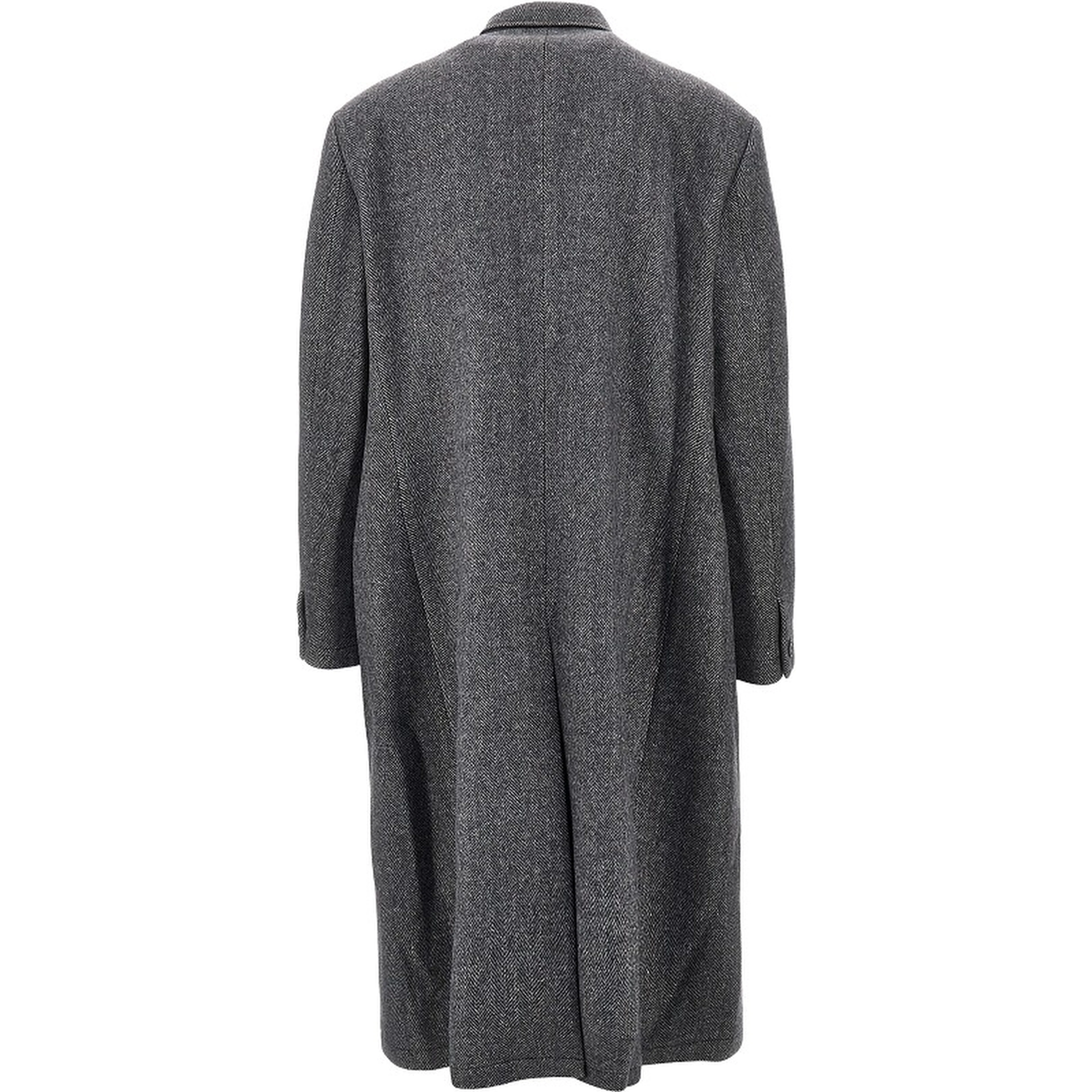 'Conference' herringbone wool long coat