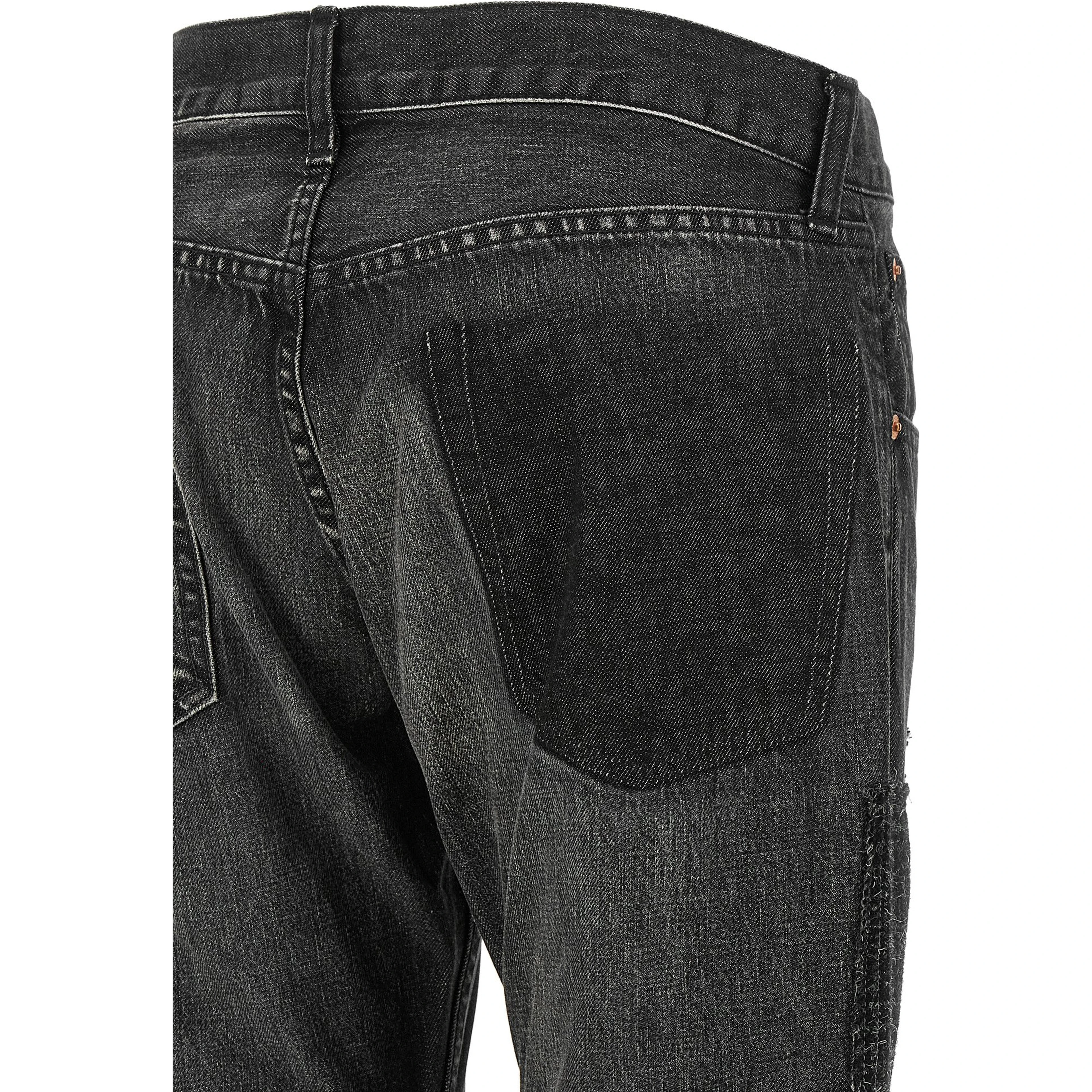 Black Cotton Flared Jeans