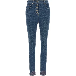 Blue Lamb Fur High-Waisted Jean