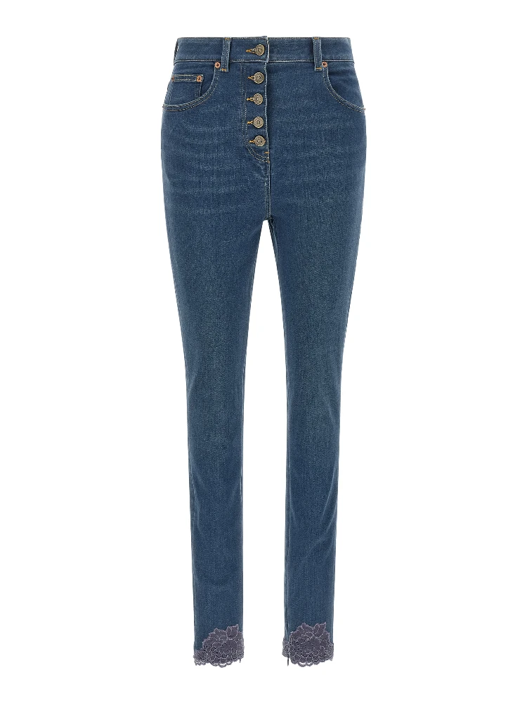 Blue Lamb Fur High-Waisted Jean