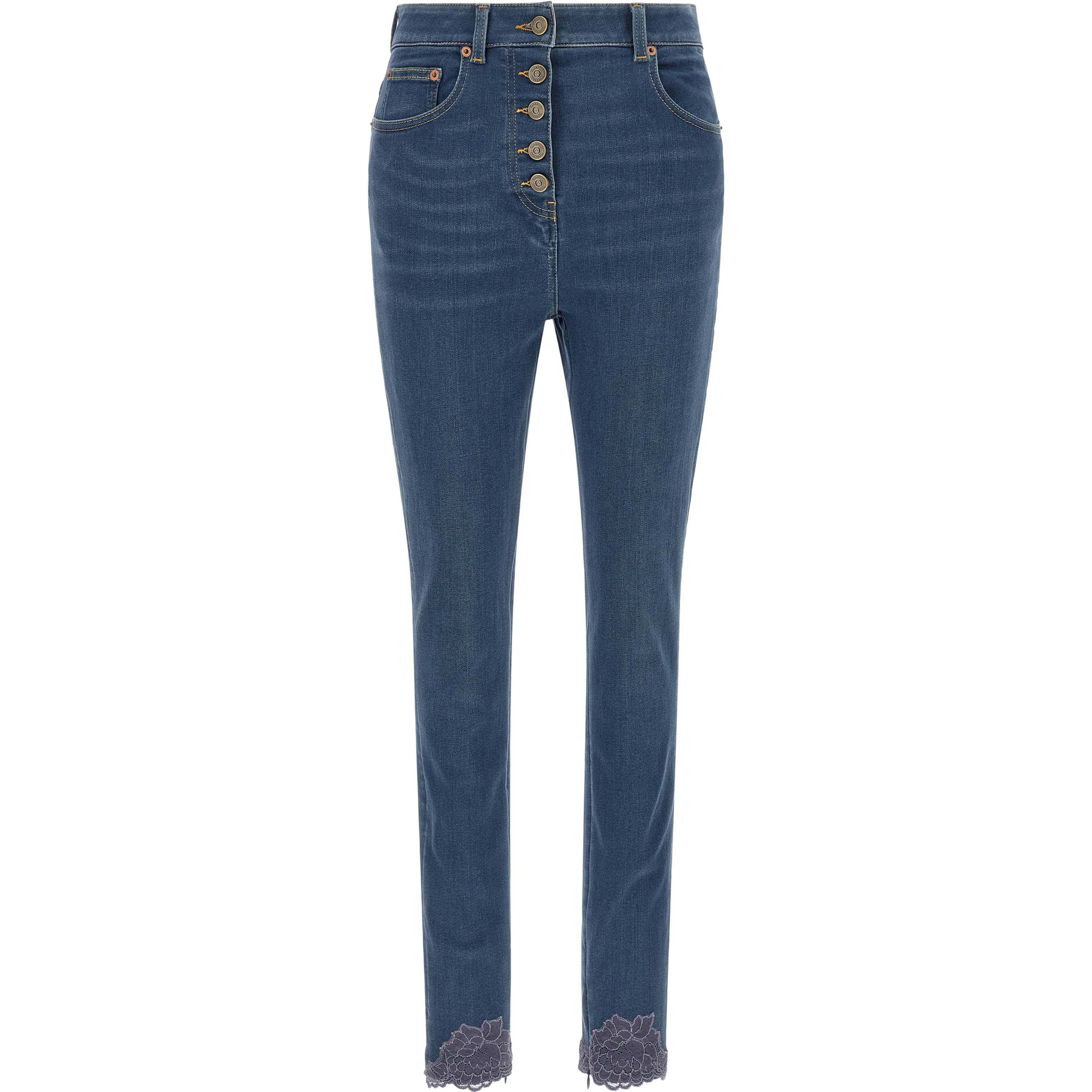 Blue Lamb Fur High-Waisted Jean