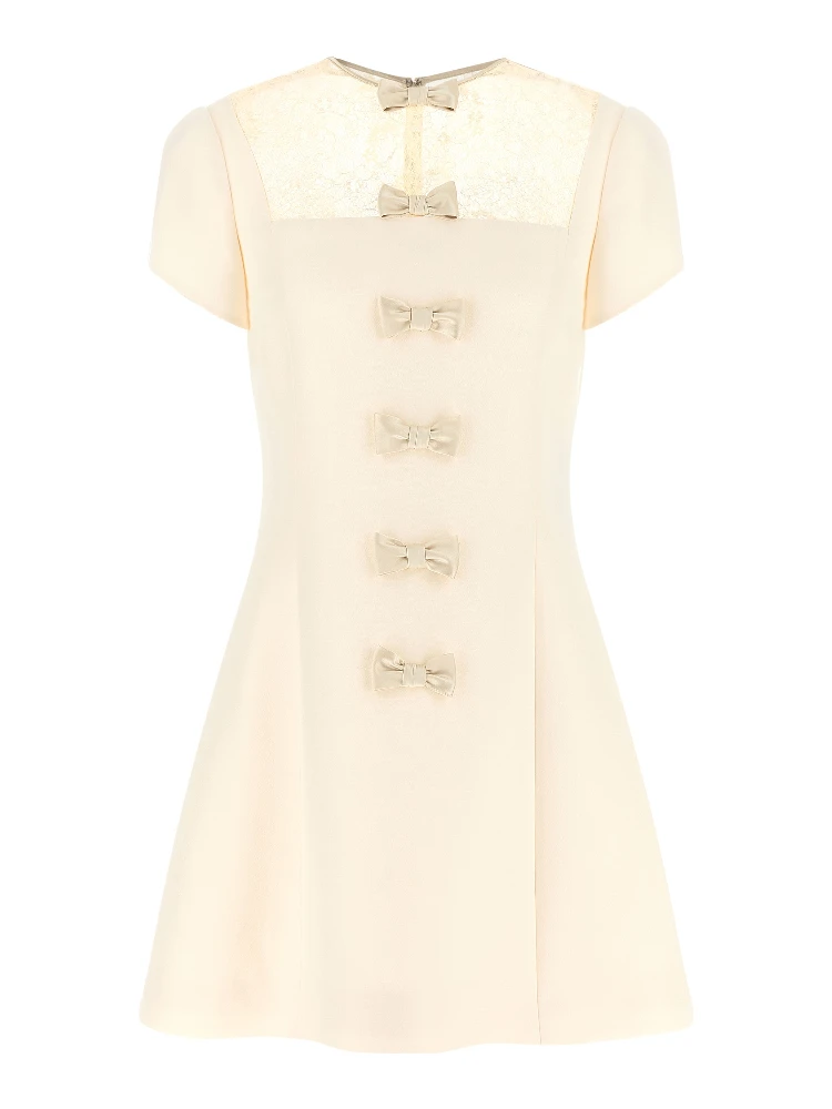 White Virgin Wool Short Dress