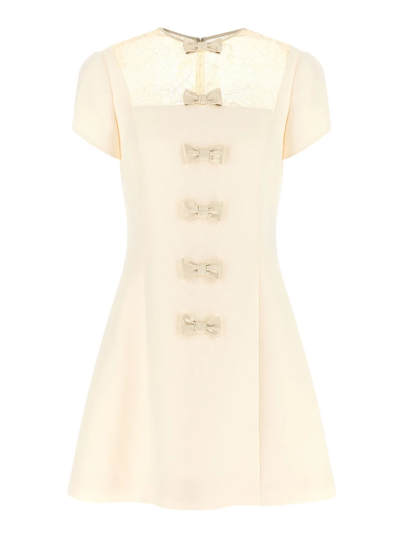 White Virgin Wool Short Dress