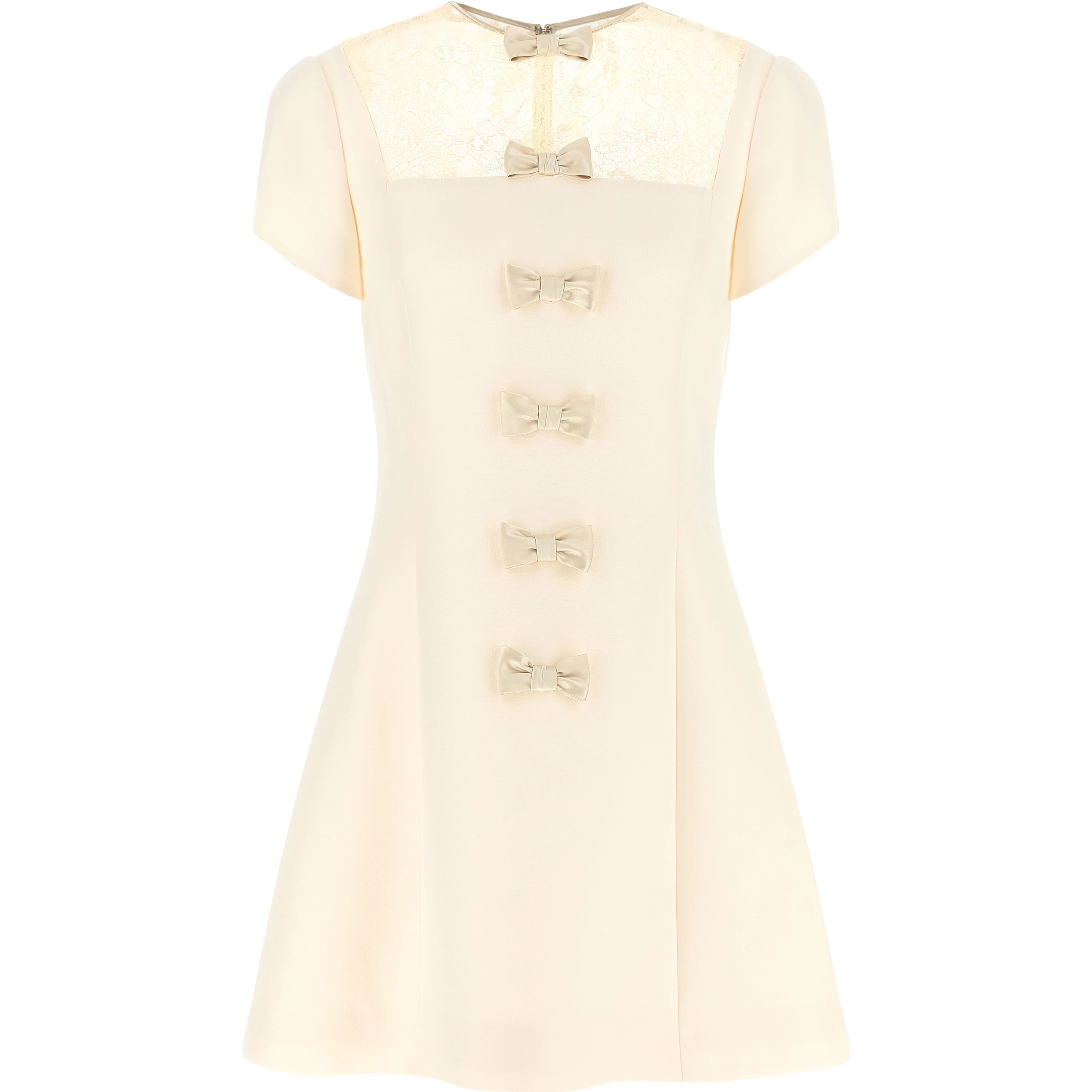 White Virgin Wool Short Dress