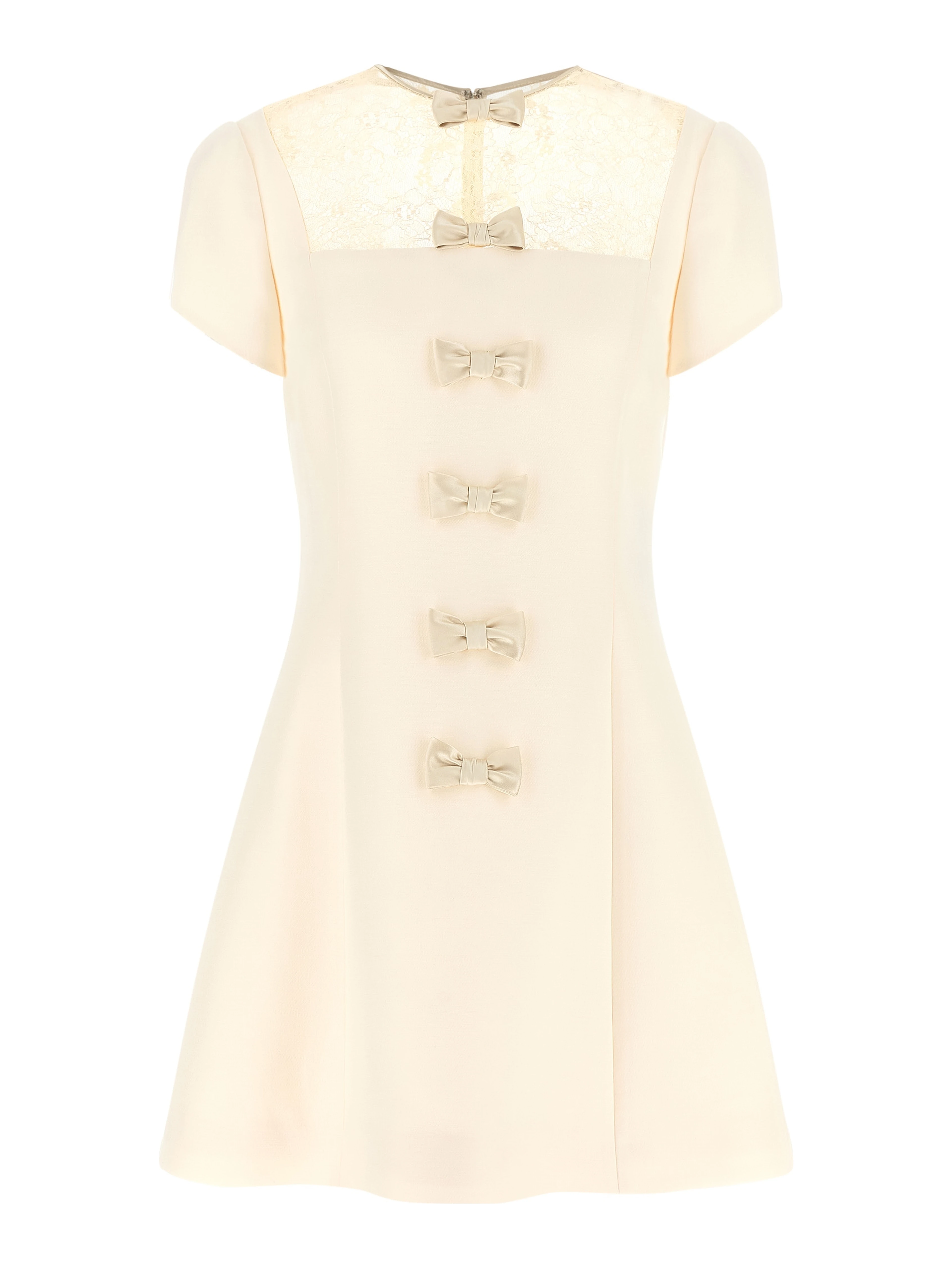 White Virgin Wool Short Dress