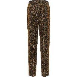 Brown Viscose Casual Pants