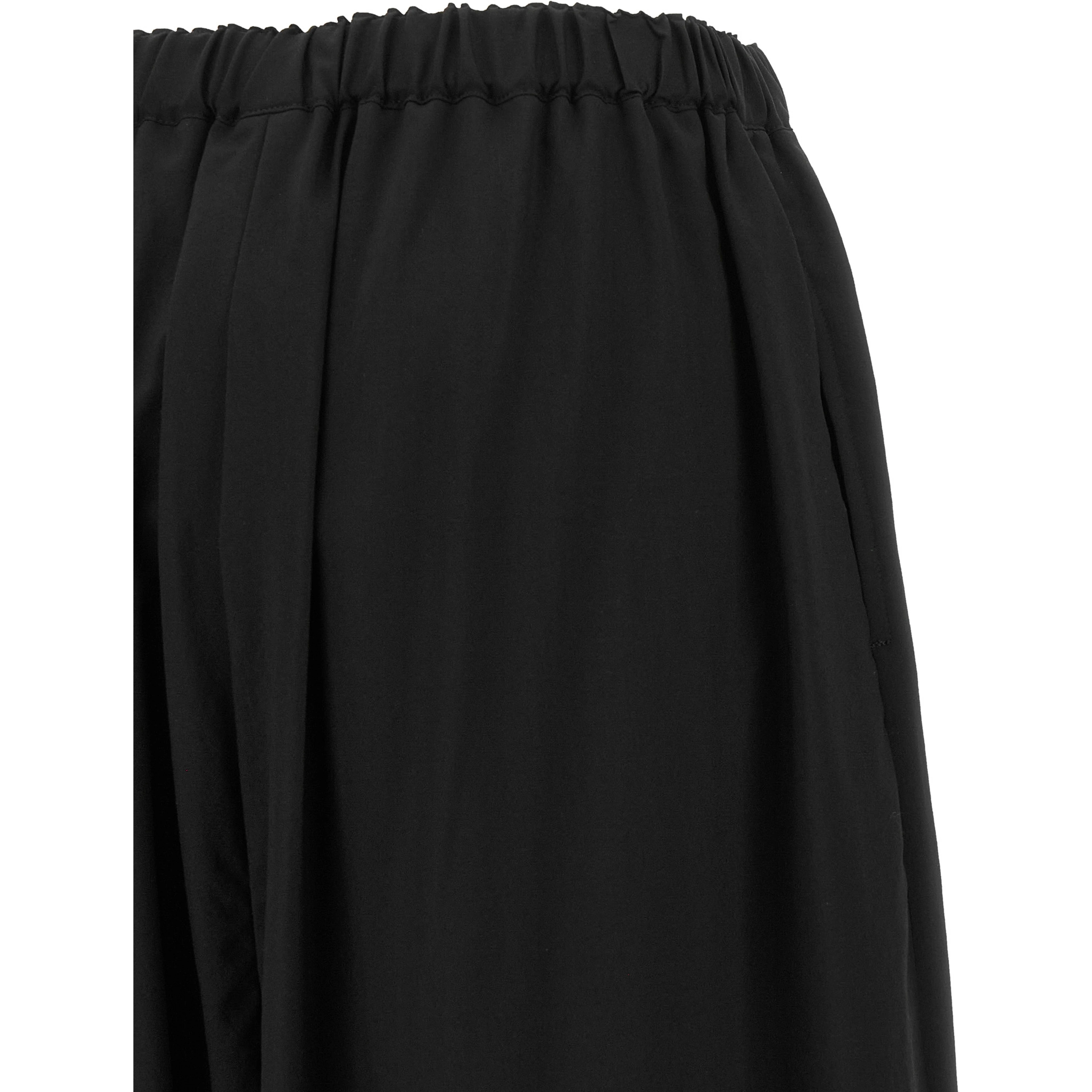 Black Wool Cropped Pants