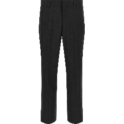Black Polyester Chino Pants