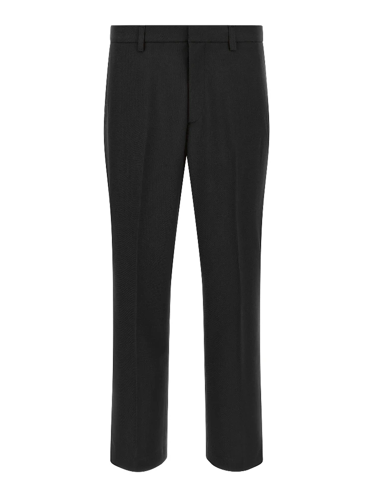 Black Polyester Chino Pants