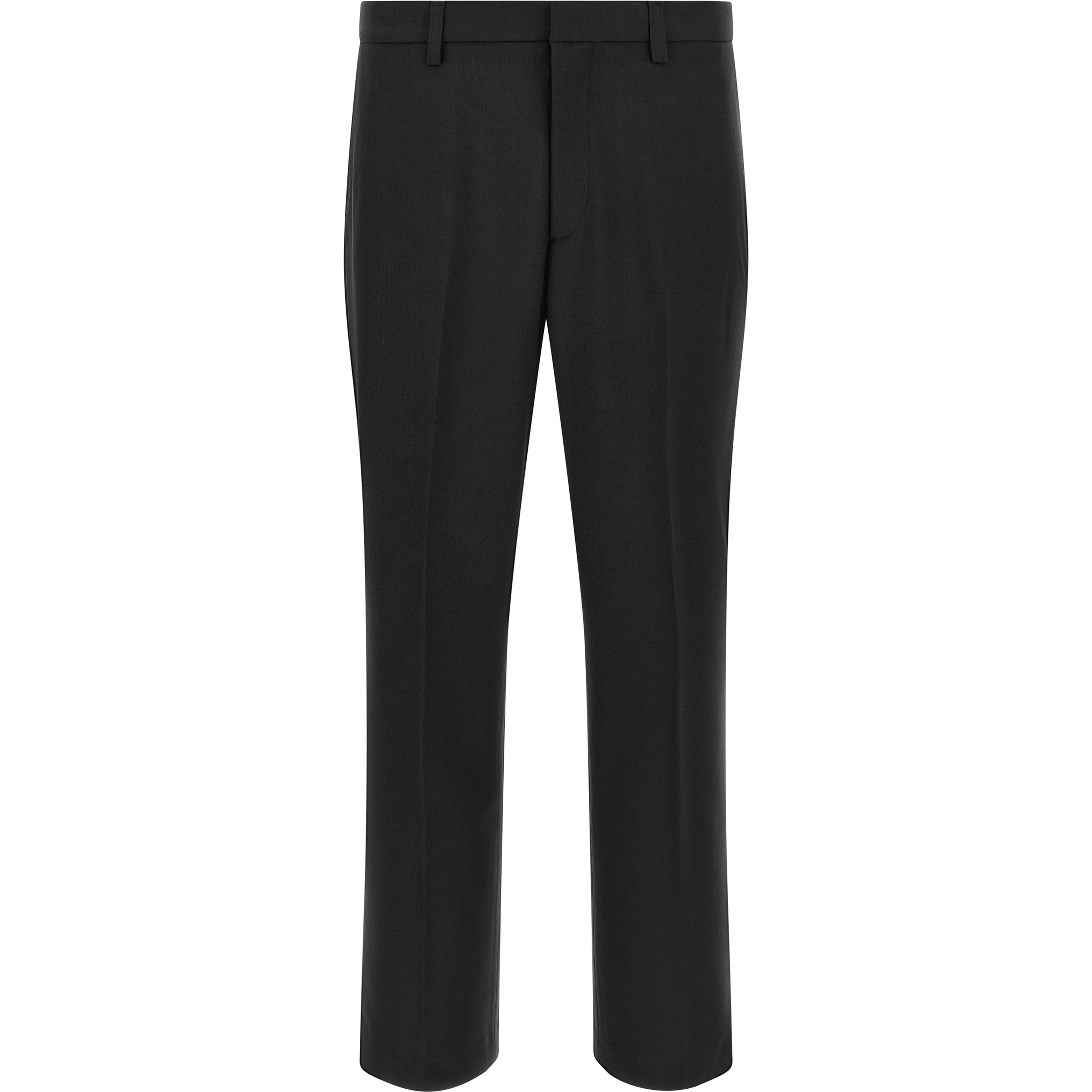 Black Polyester Chino Pants