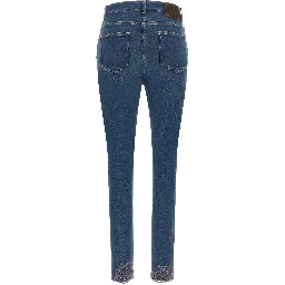 Blue Lamb Fur High-Waisted Jean