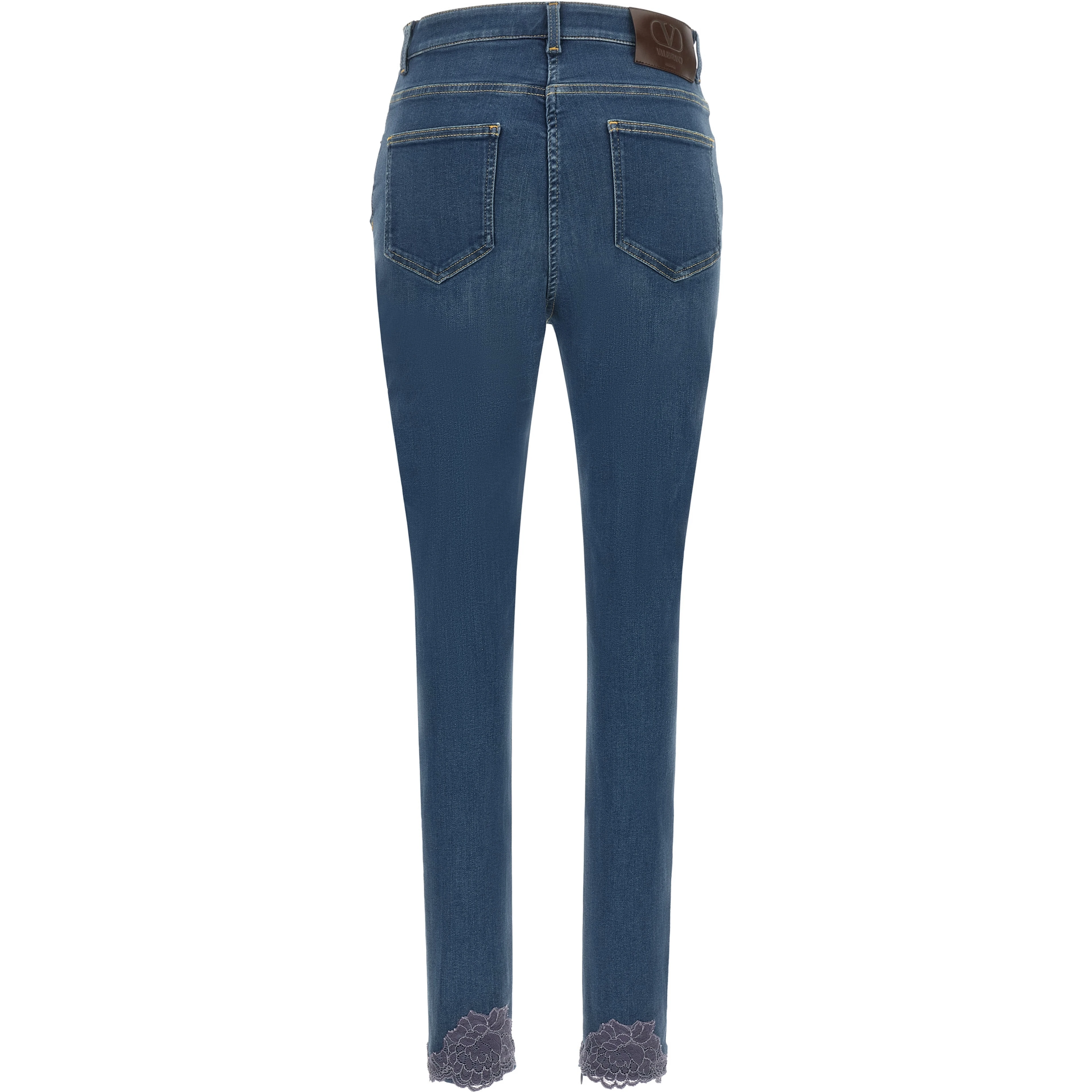 Blue Lamb Fur High-Waisted Jean