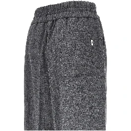 Wool pants with elasticated waist