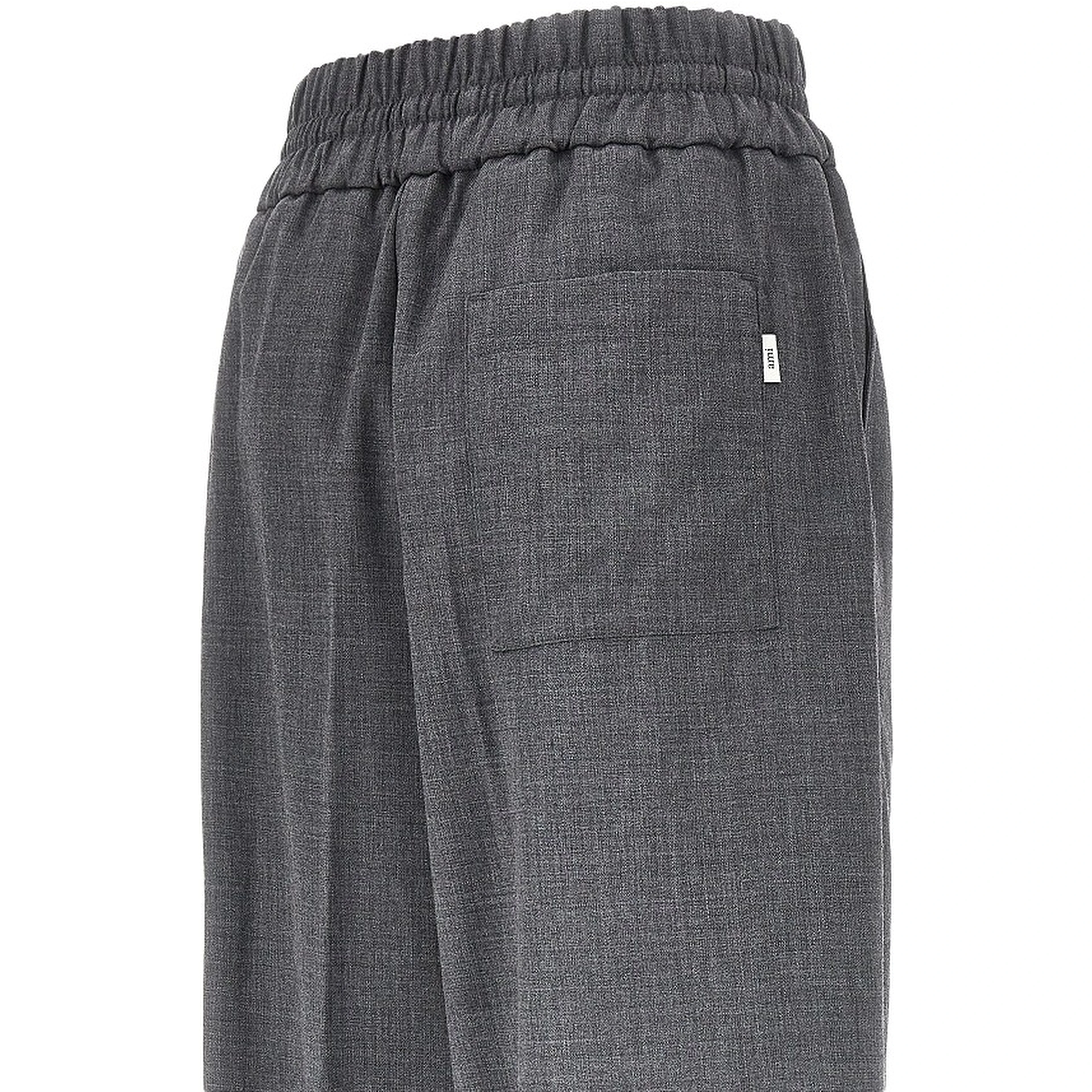 Wool pants with elasticated waist