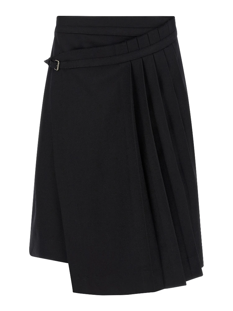 Black Wool Long Skirt