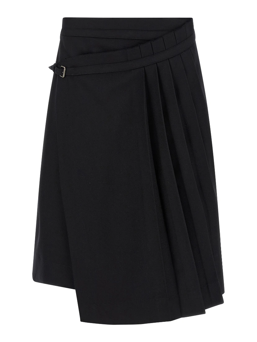 Black Wool Long Skirt