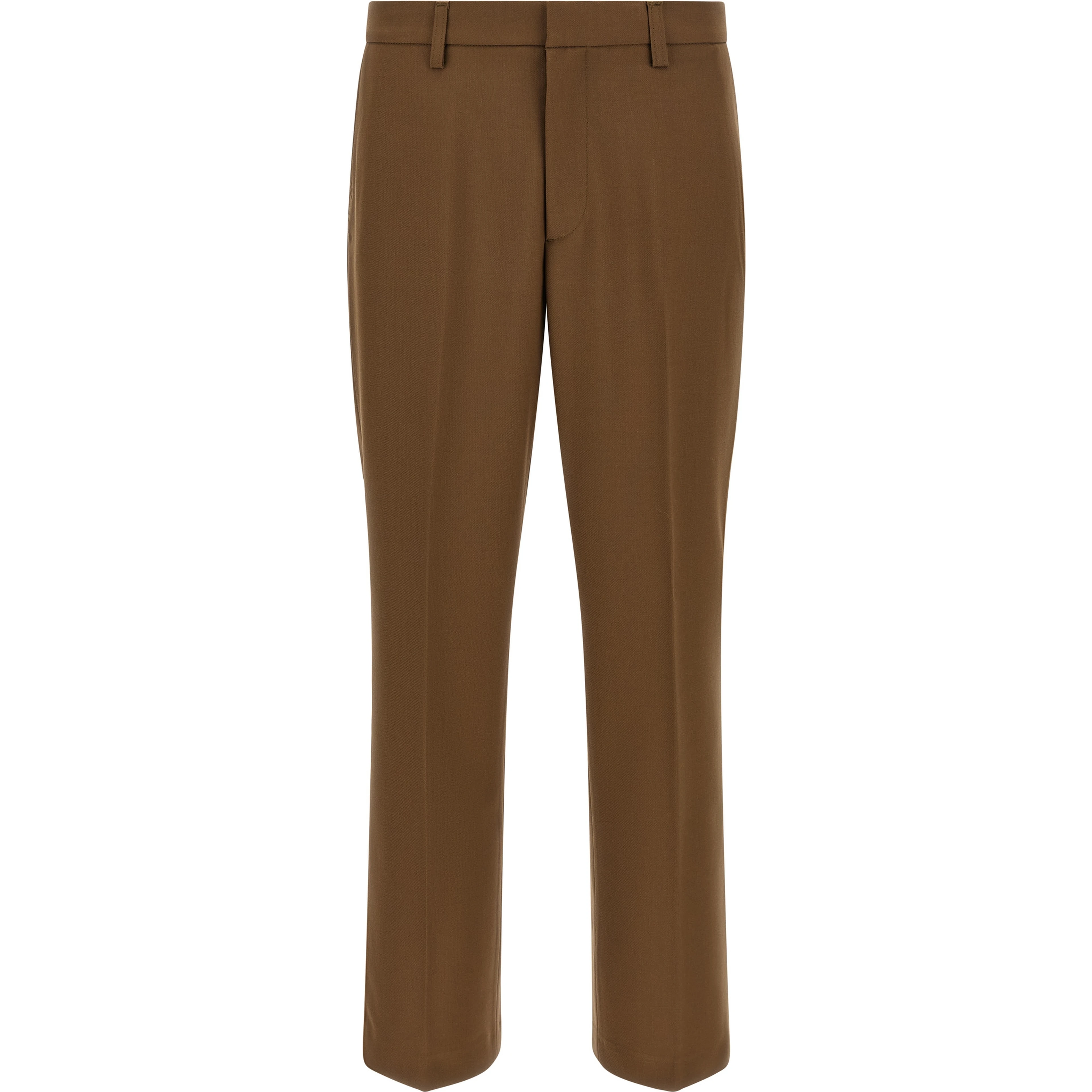 Brown Polyester Chino Pants