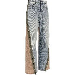 Multicolor Cotton Straight-Leg Jeans