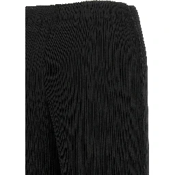 Black Polyester Casual Pants