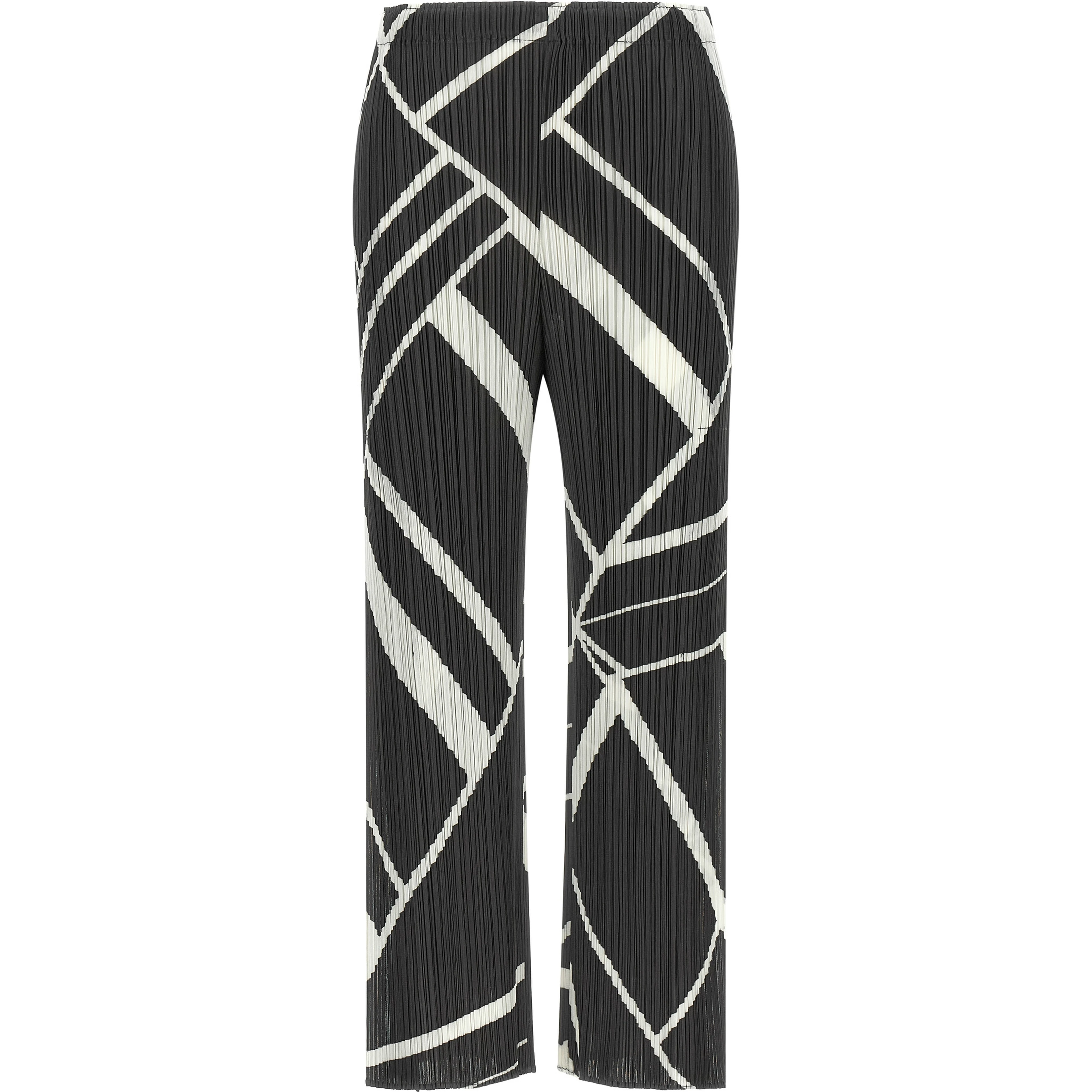 Gray Polyester Casual Pants