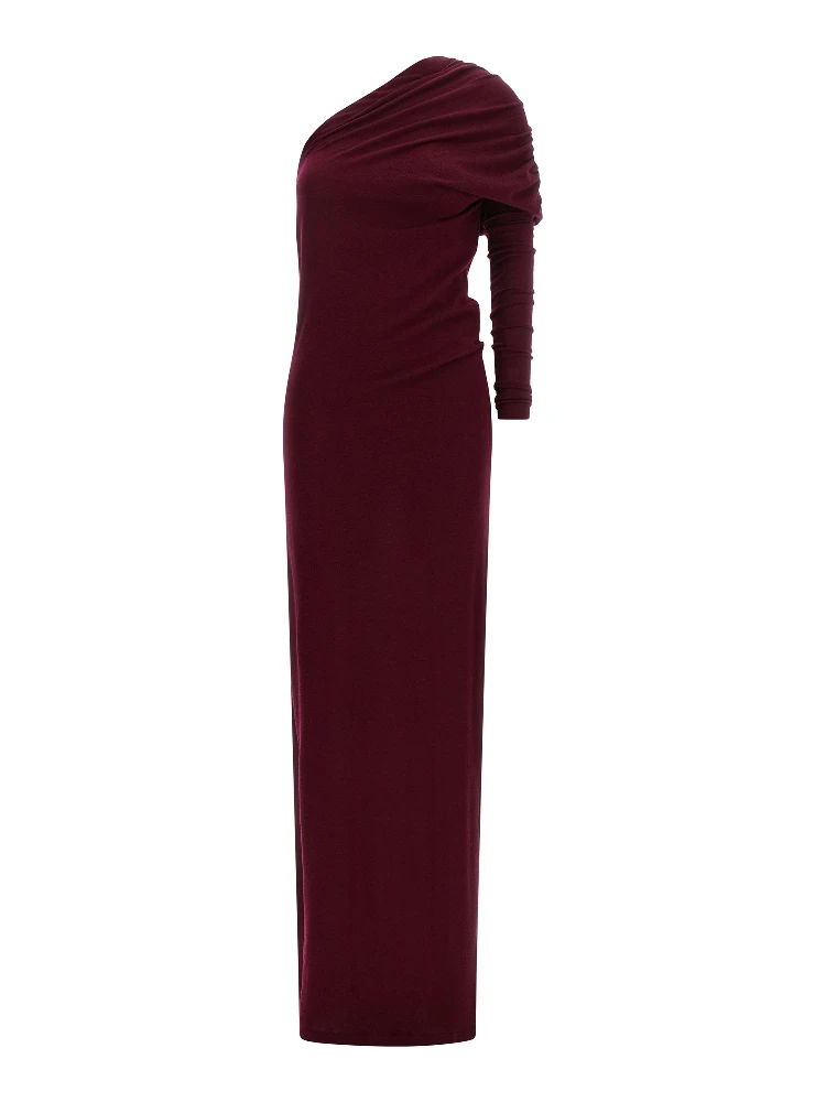 Bordeaux Merino Wool Long Dress