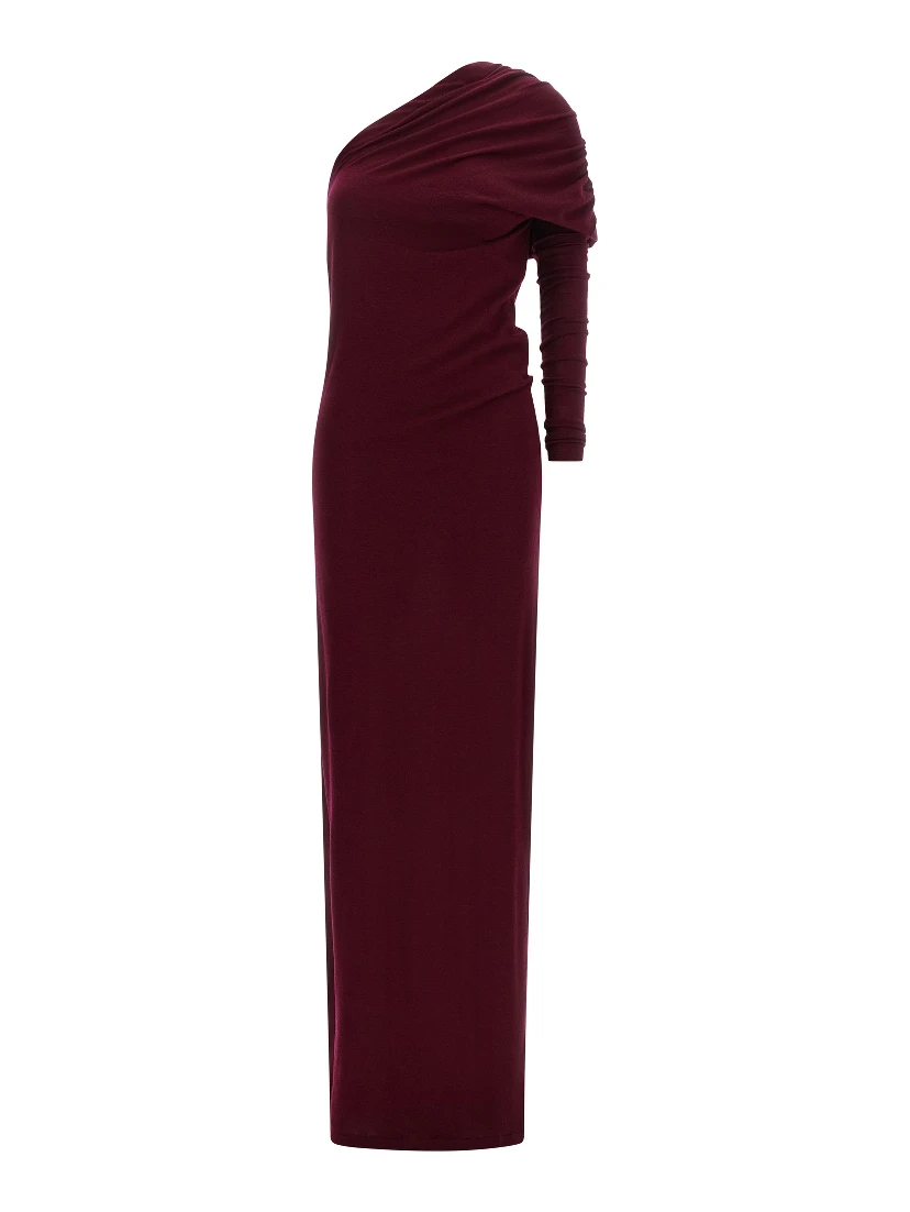Bordeaux Merino Wool Long Dress