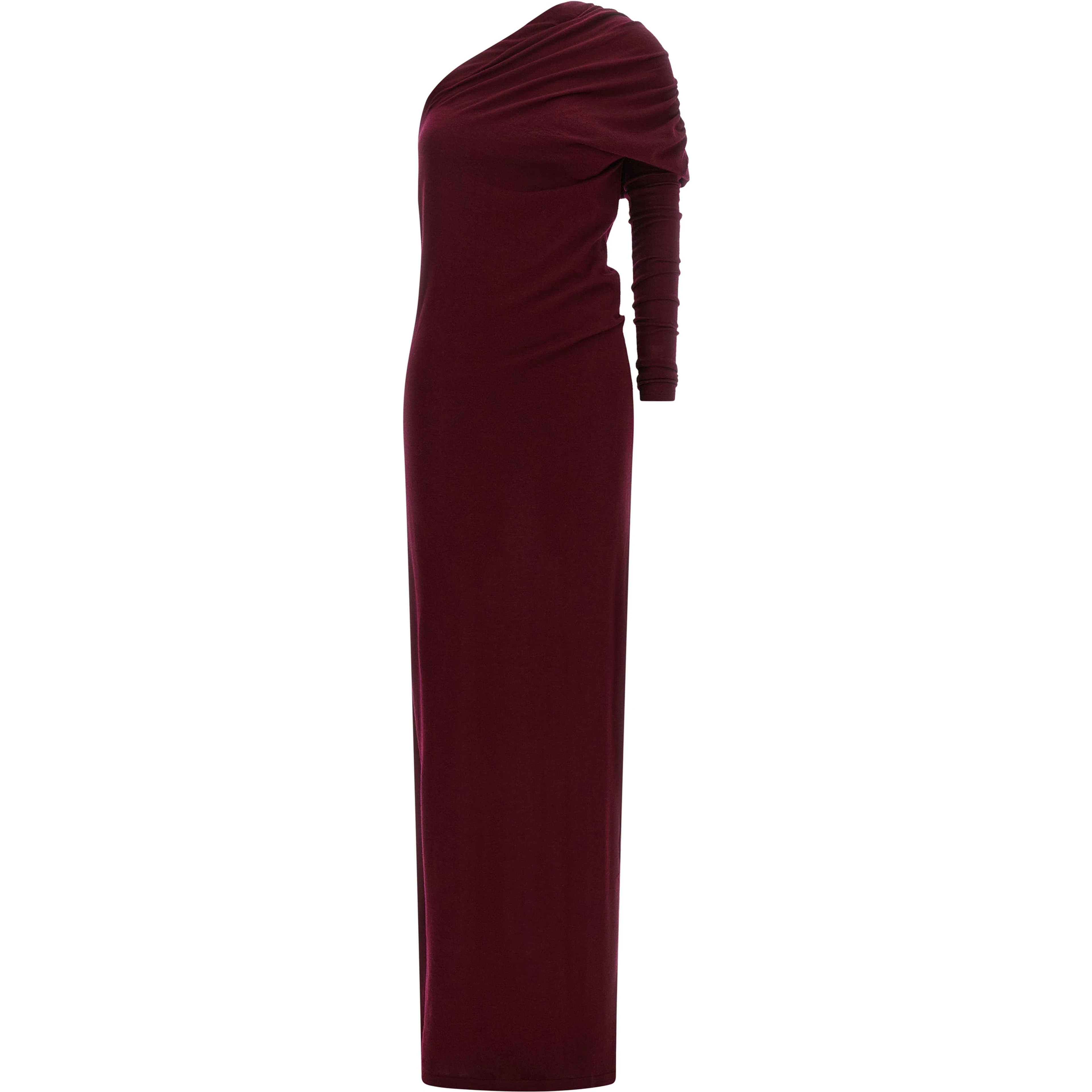 Bordeaux Merino Wool Long Dress