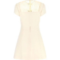 White Virgin Wool Short Dress