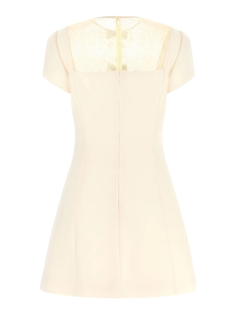 White Virgin Wool Short Dress