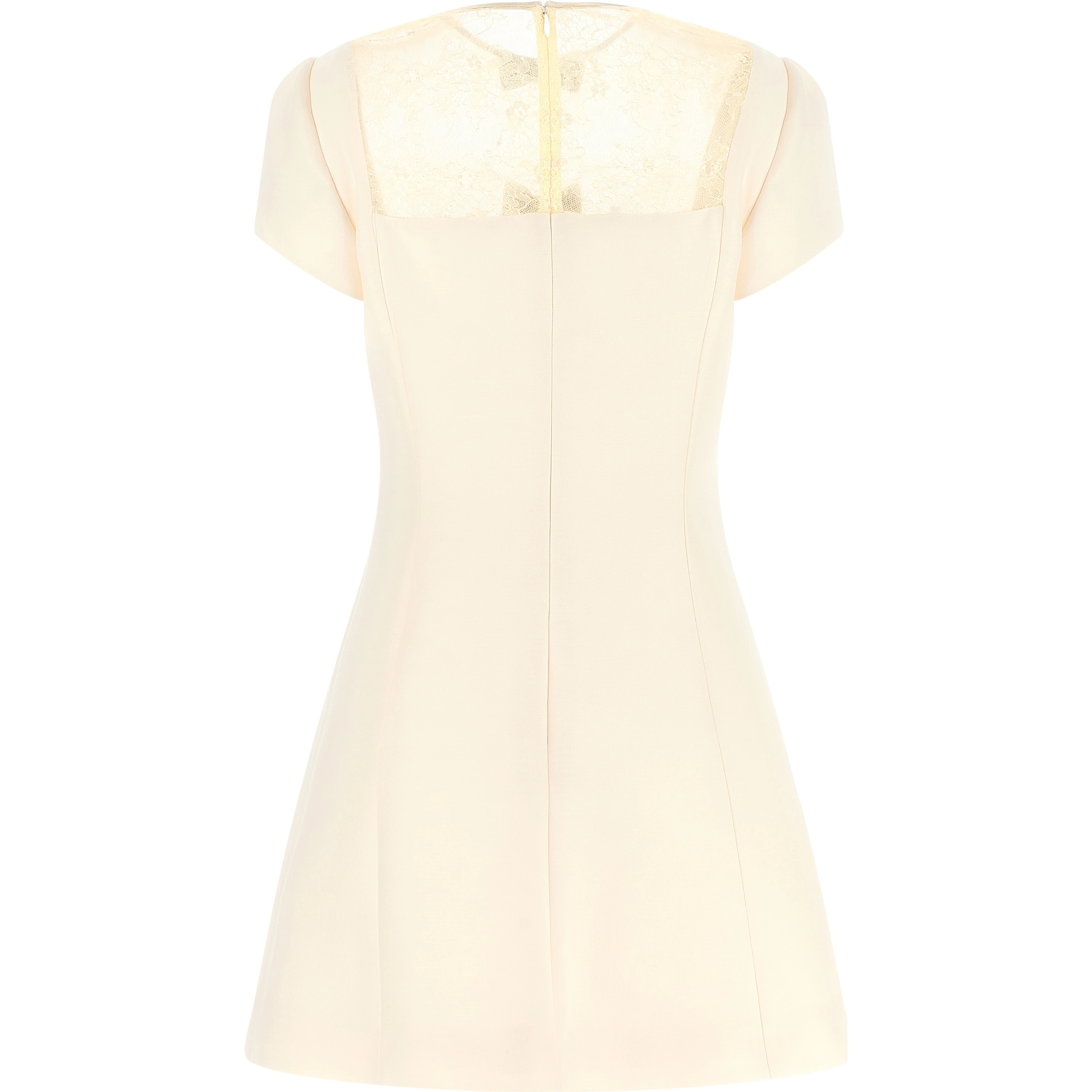 White Virgin Wool Short Dress
