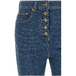 Blue Lamb Fur High-Waisted Jean