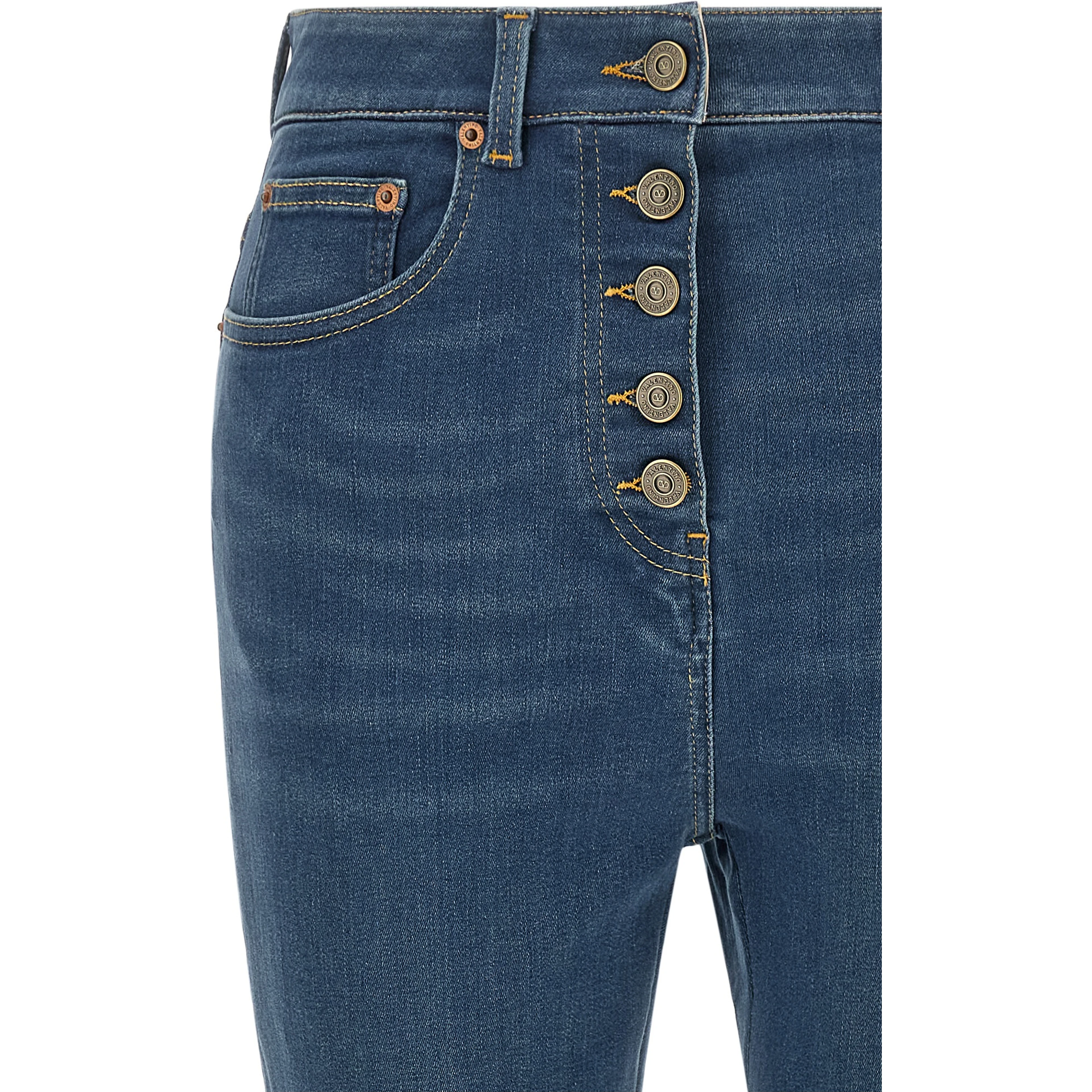 Blue Lamb Fur High-Waisted Jean
