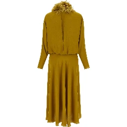 Bicolor Silk Midi Dress