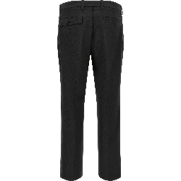Black Polyester Chino Pants