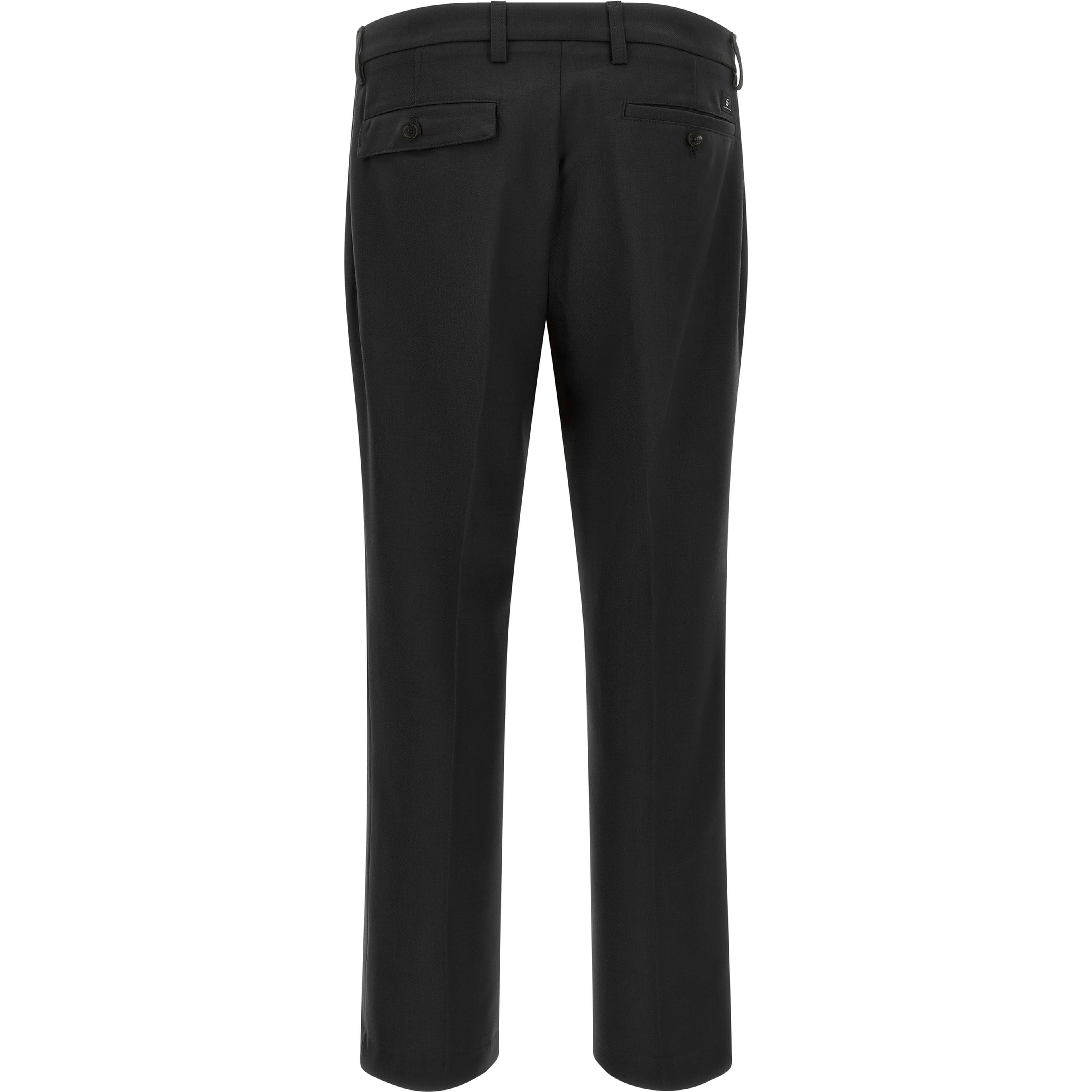 Black Polyester Chino Pants