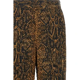 Brown Viscose Casual Pants