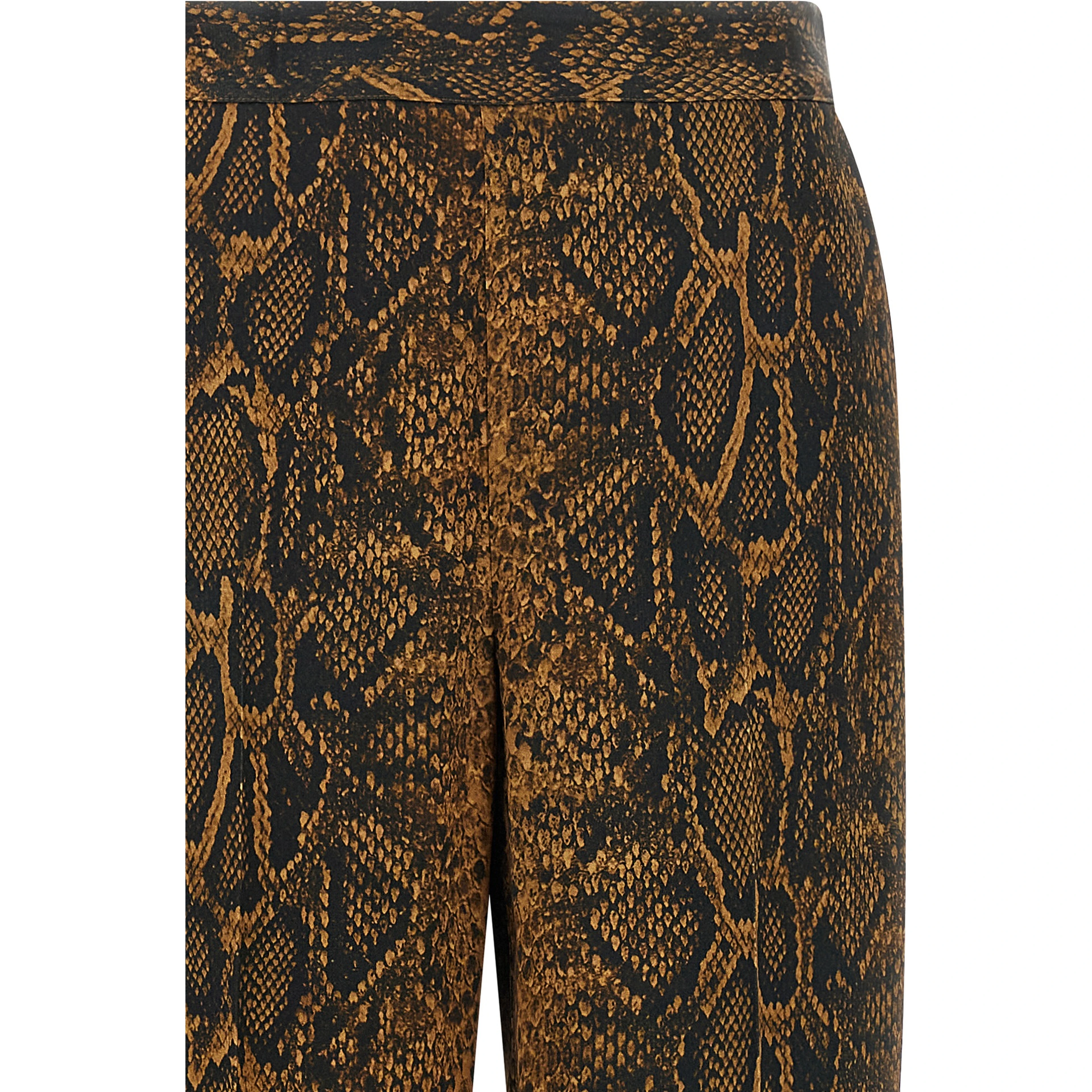 Brown Viscose Casual Pants