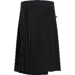 Black Wool Long Skirt