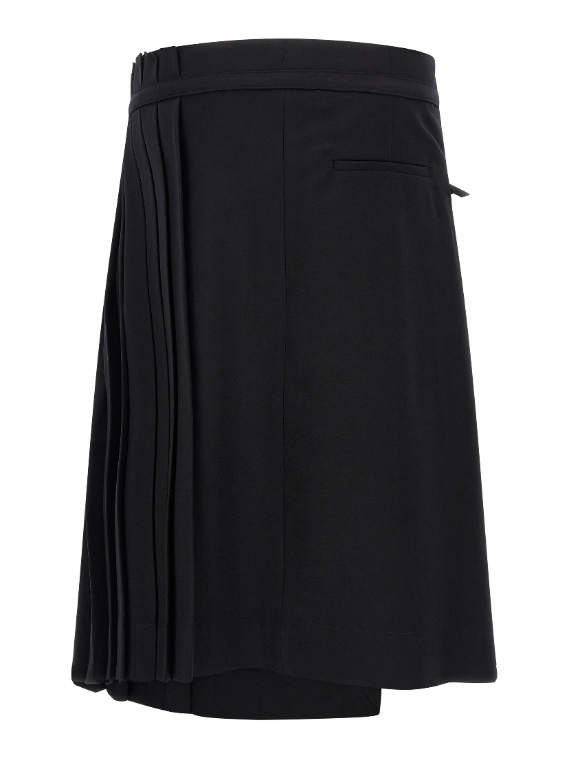 Black Wool Long Skirt