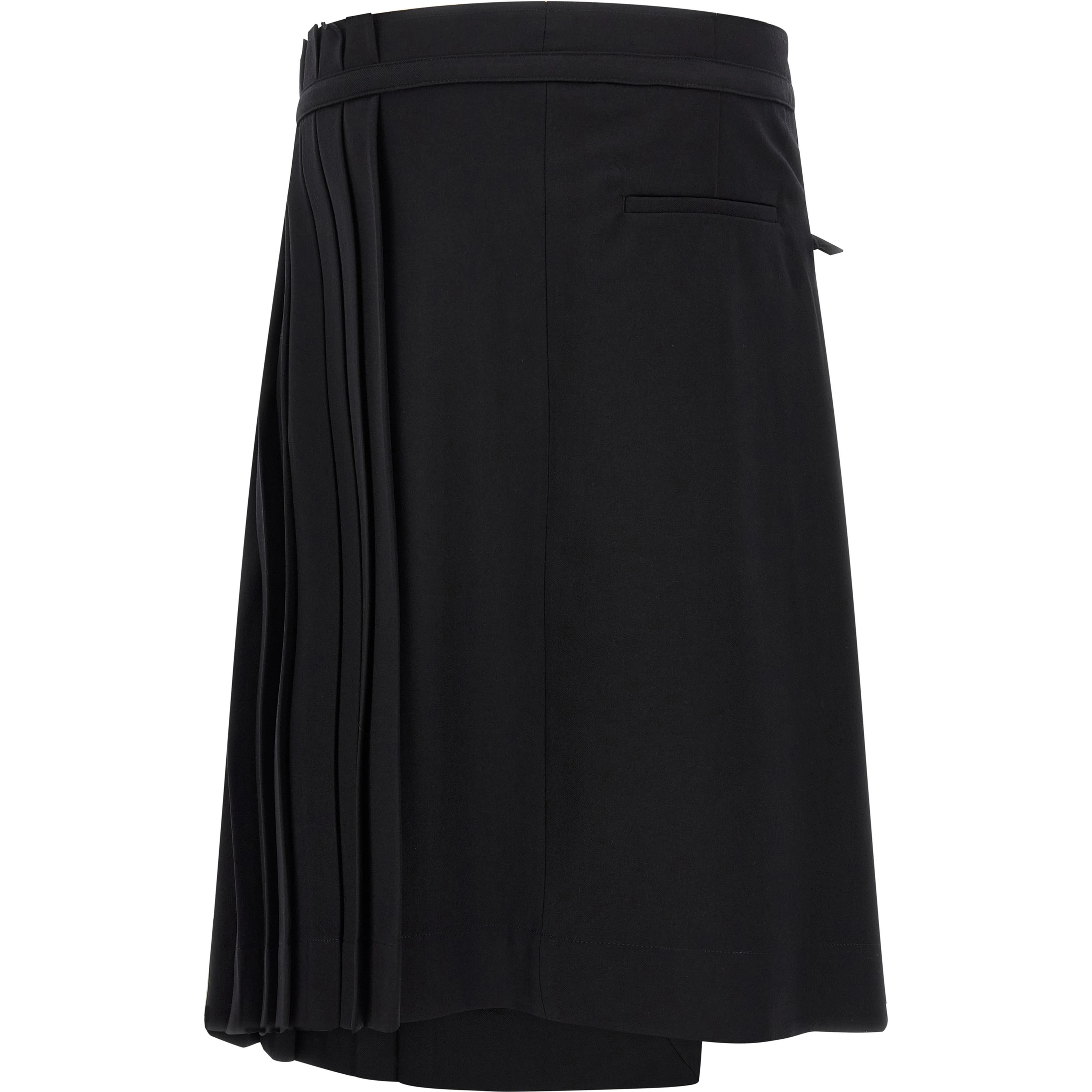 Black Wool Long Skirt