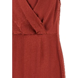 Red Viscose Long Dress