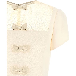 White Virgin Wool Short Dress