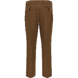 Brown Polyester Chino Pants