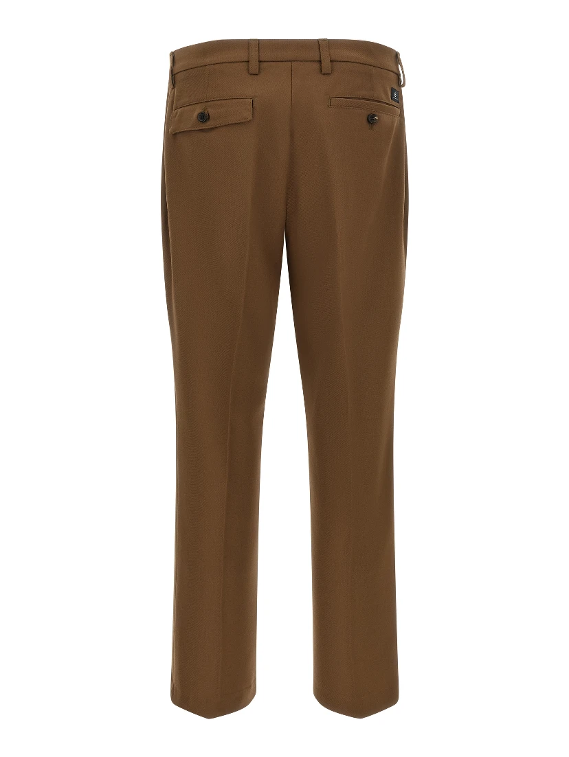 Brown Polyester Chino Pants