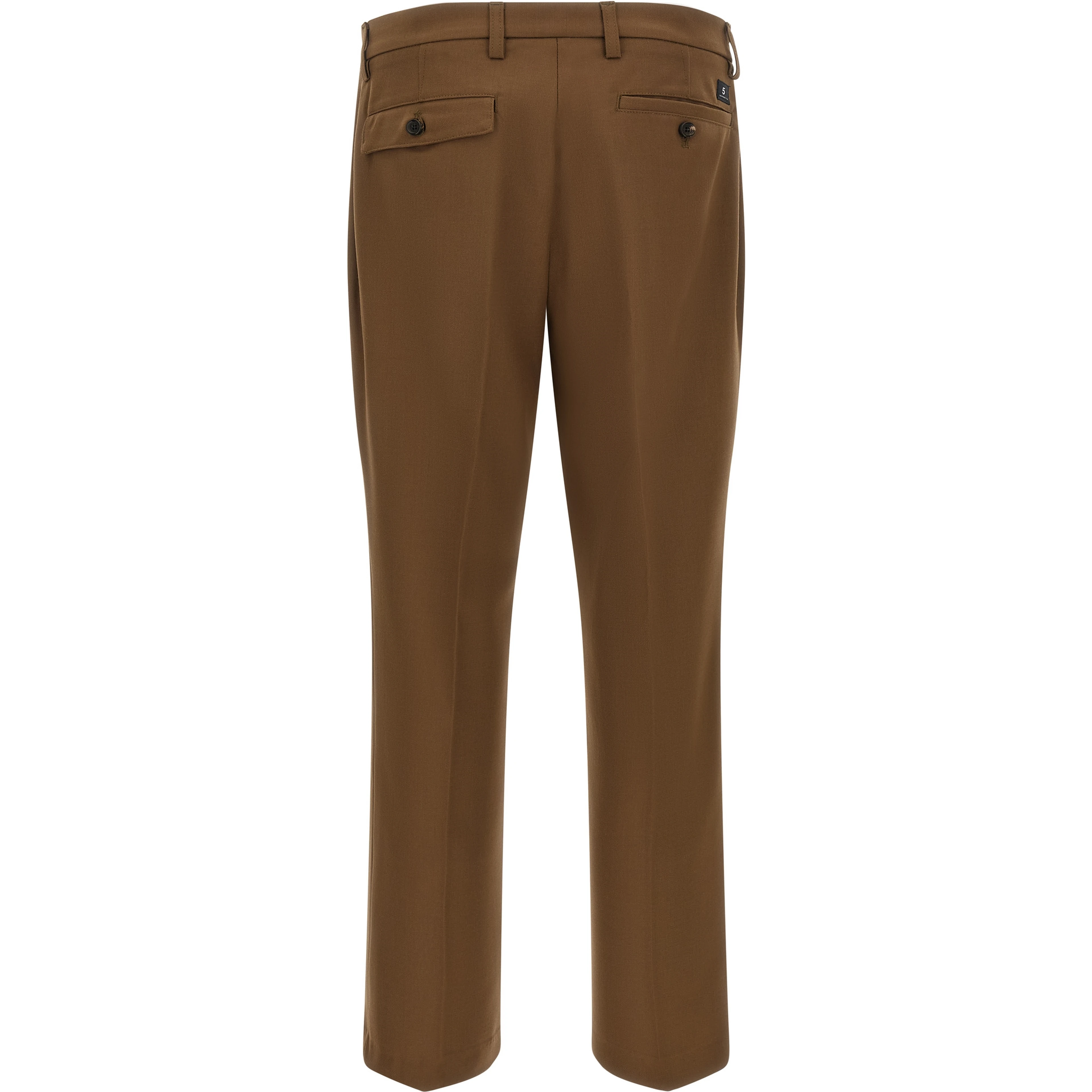 Brown Polyester Chino Pants