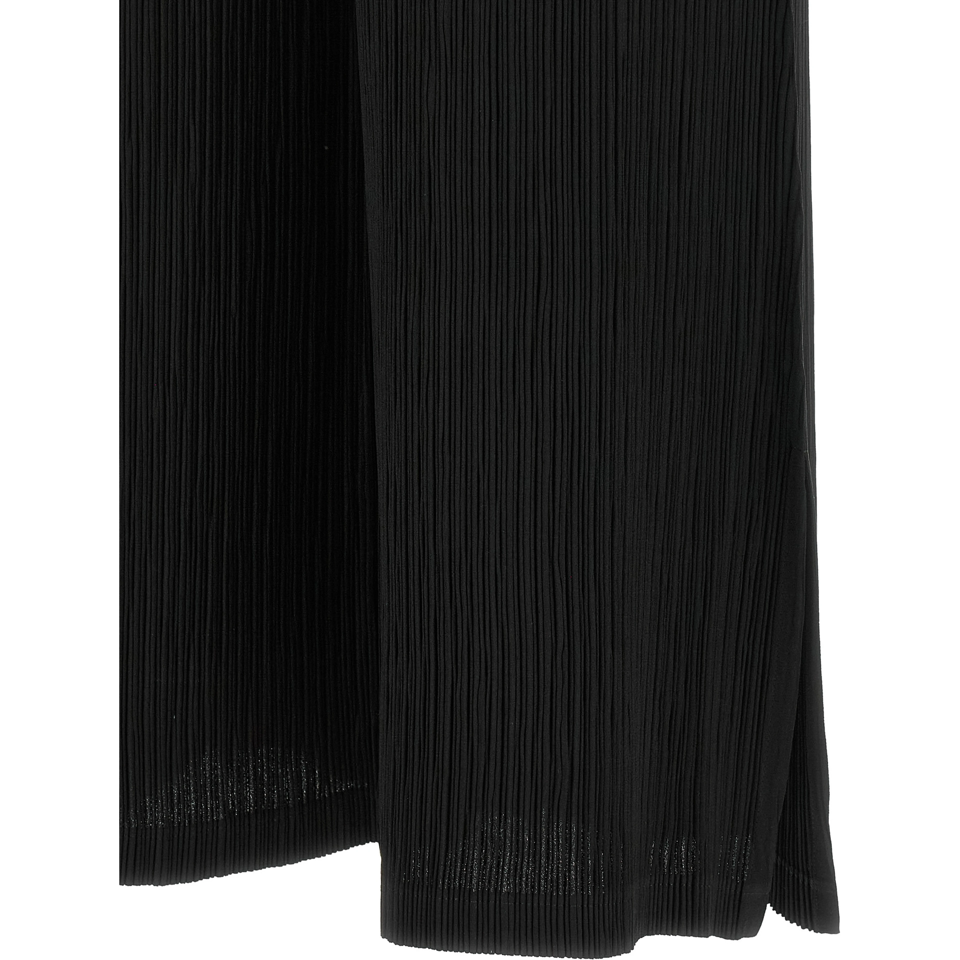 Black Polyester Casual Pants
