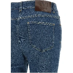 Blue Lamb Fur High-Waisted Jean
