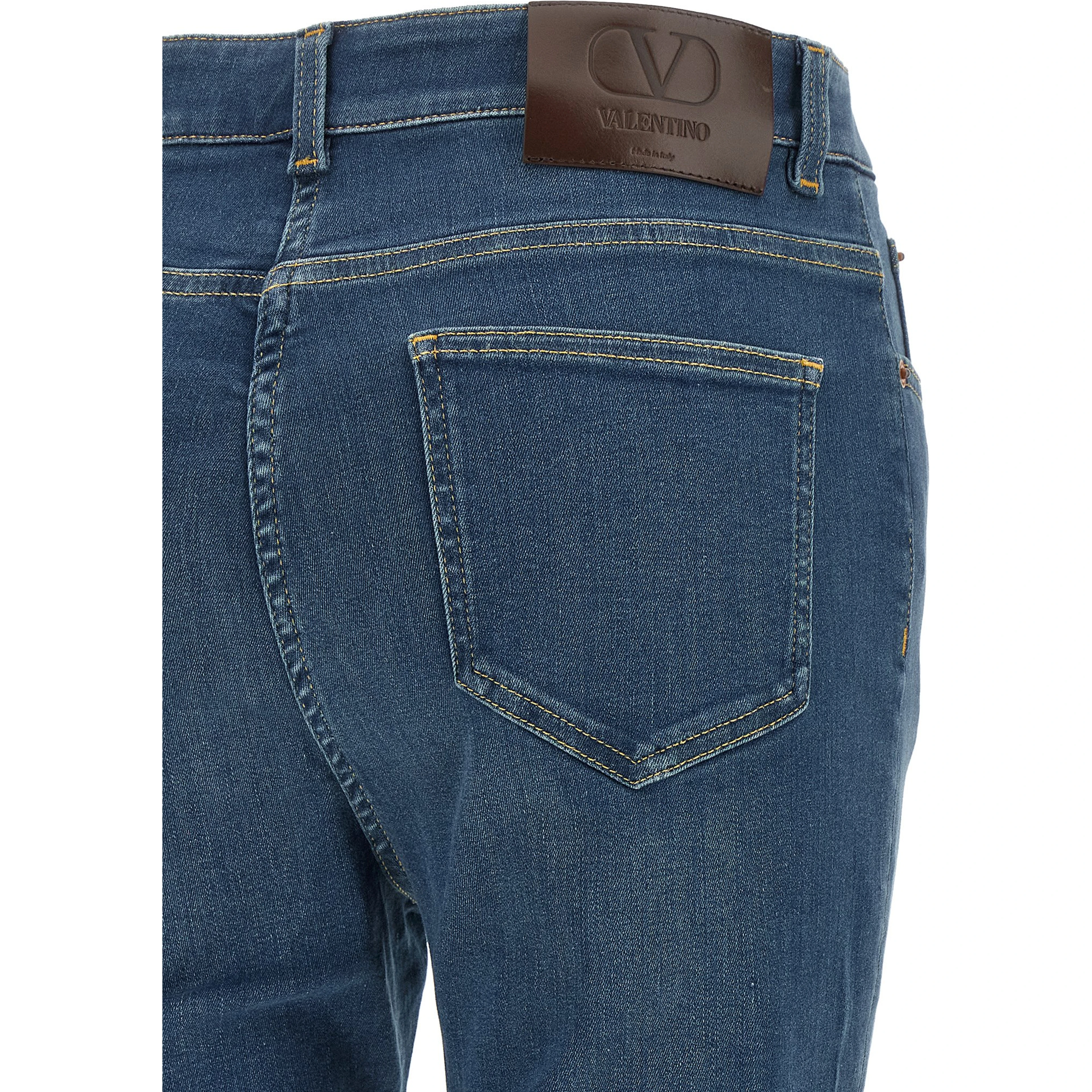 Blue Lamb Fur High-Waisted Jean