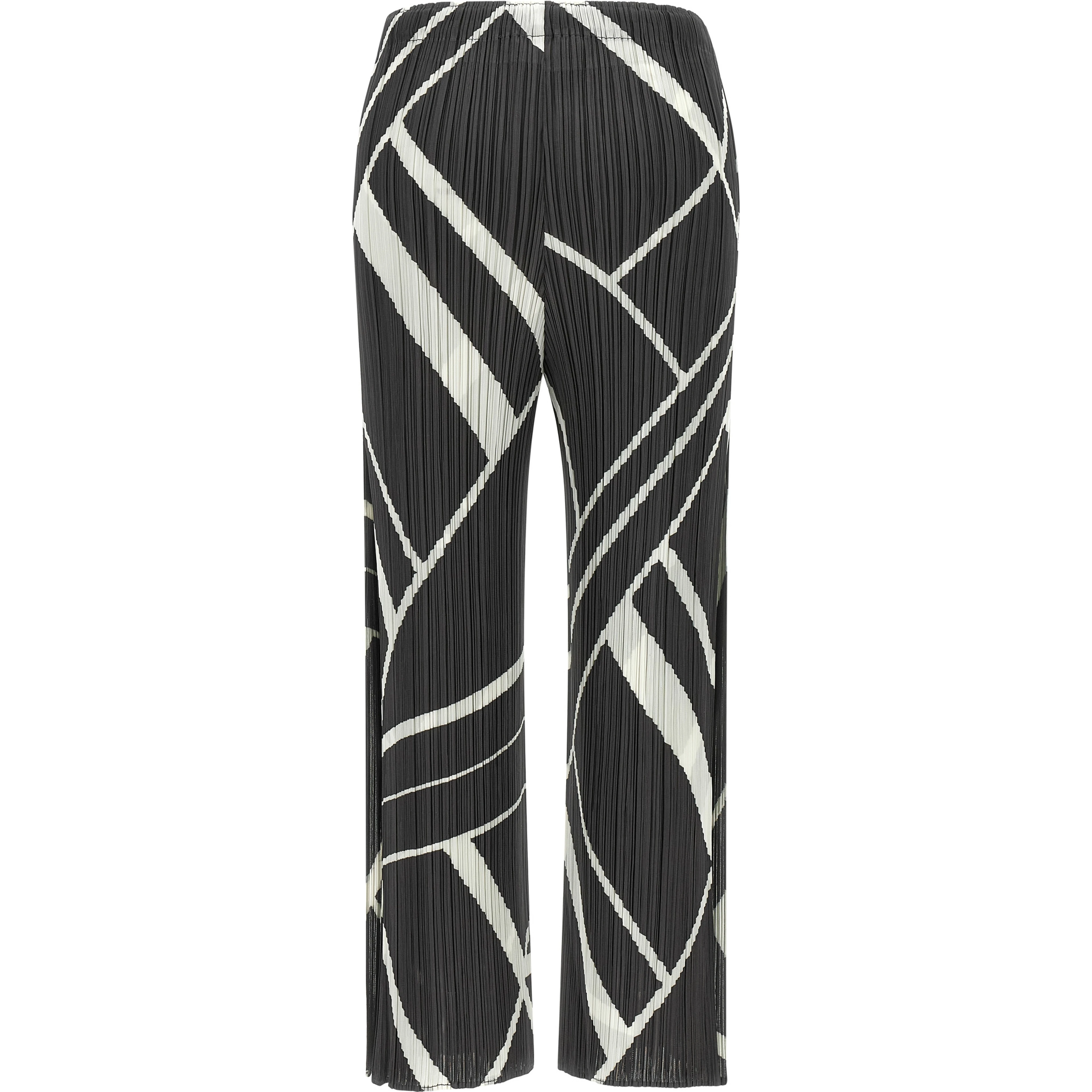 Gray Polyester Casual Pants