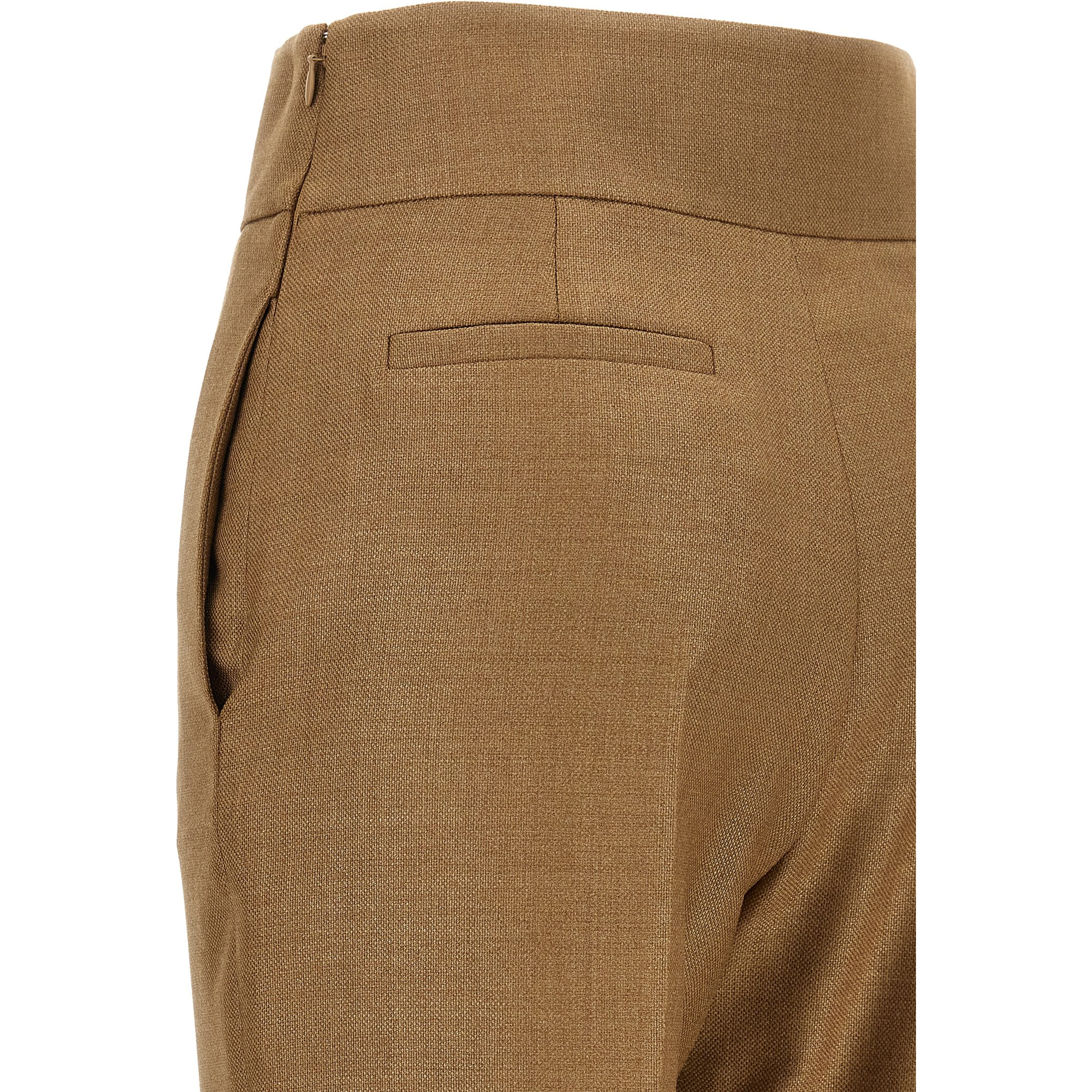Beige Virgin Wool Dress Pants